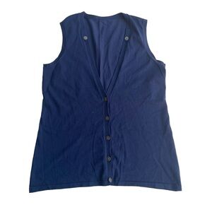 Pendleton Navy Blue Silk Blend Knit Vest US L